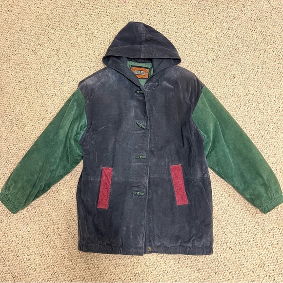 Otello Pelle Jackets & Blazers - Vintage Genuine Leather Colorblock coat 90’s leather coat Otello pelle coat: L
